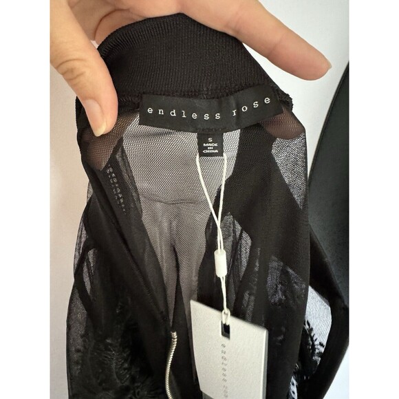 Endless Rose NWT Black Lace Mesh Zip Up Light Weight Jacket Multiple Sizes Small - Picture 6 of 7